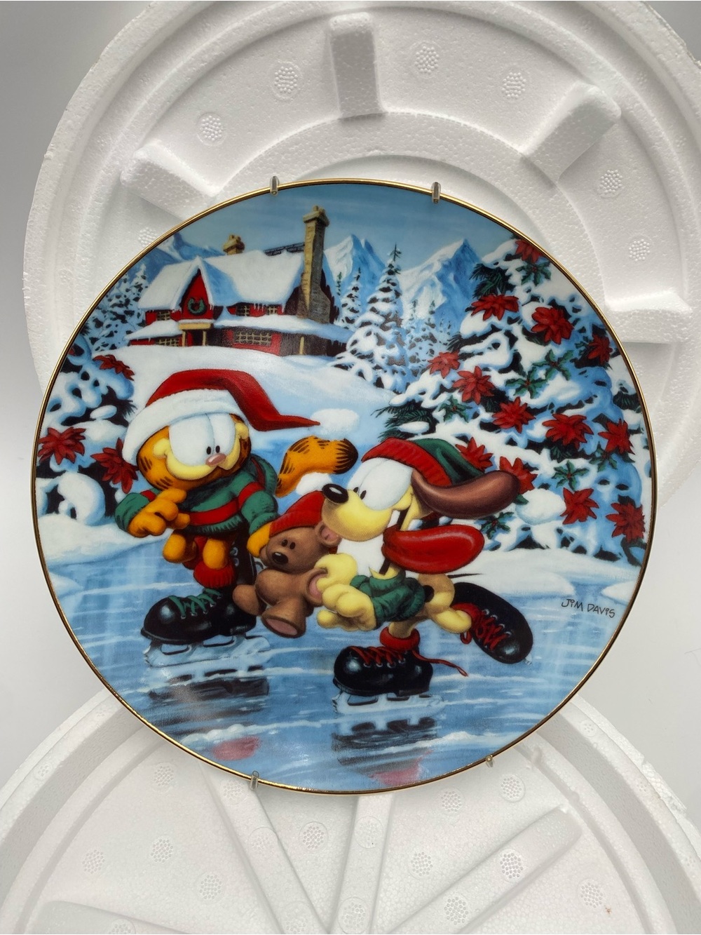 Vintage Danbury Mint Winter Wonderland Holiday Collector Plate Blue & White